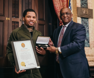 Gervonta Davis presented with the Key to the City by Baltimore Mayor