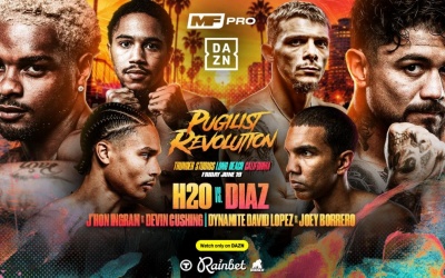 H2O Sylve vs Joseph "JoJo" Diaz full fight card announced Pugilist Revolution DAZN fight results ringwalks times how to watch time start odds bets top tips
