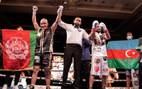 Hasibullah Ahmadi crowned the WBC Asia featherweight champion rising stars event boxing dubai d4g promotions