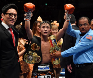 Japan’s WBA light flyweight super champion Hiroto Kyoguchi has tested positive for the coronavirus, his gym announced Monday, forcing organizers to scrap his title defense against Thailand’s Thanongsak Simsri