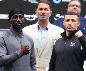 Terence Crawford believes he'll be stronger than Israil Madrimov at super-welterweight final press conference quotes boxrec fight time date tv channel matchroom dazn ppv price cost