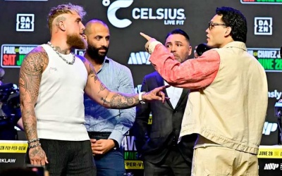 Jake Paul and Julio Cesar Chavez Jr face-off for the first time boxing records amateur professional mike tyson betting odds predictions who wins