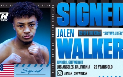 Sky's the Limit Jalen Walker will make his Top Rank debut April 13 in Corpus Christi Texas bob arum boxrec who is he fight date tv channel highlights