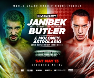 May 13 boxrec Janikbek Alimkhanuly will defend his WBO middleweight world title who is Steven Butler fight time date tv channel predictions oddschecker how to watch preview