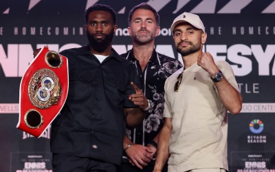 Jaron ‘Boots’ Ennis vs David ‘Ava’ Avanesyan final press conference quotes boxrec carl greaves england trainer oddschecker dazn how to watch
