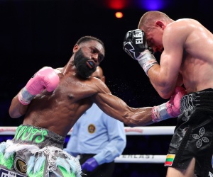 Jaron Ennis stops Eimantas Stanionis to become unified welterweight champ boxrec fight highlights how to watch full boxrec next wbc mario barrios eddie hearn wbo brian norman jr.