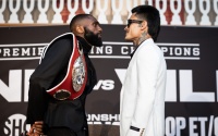 Jaron “Boots” Ennis and Roiman Villa went face-to-face at the final press conference fight time date tv channel undercard what time start oddschecker boxrec