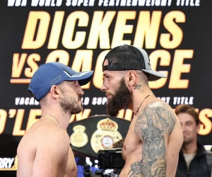 Jazza Dickens vs Anthony Cacace official weigh-in results running order ringwalks, betting odds boxrec prediction results 