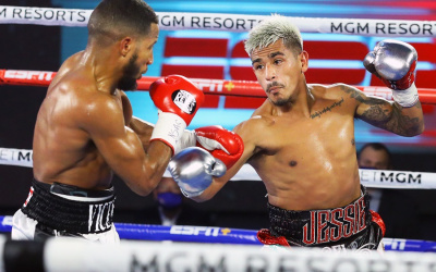 Jessie Magdaleno prevailed over Yenifel Vicente via disqualification who wins won result full report highlights top rank boxing