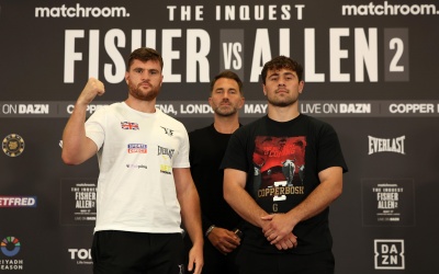 Johnny Fisher vs Dave Allen 2 press conference quotes Johnny Fisher promises to let his hands go in a tear-up with Dave Allen boxrec jamie moore trainer mark tibbs romford essex