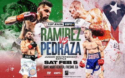Jose Ramirez vs Jose Pedraza postponed a month covid-19 fight tickets Friday, March 4 at Save Mart Center LIVE and Exclusively on ESPN+