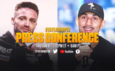 Watch rivals Josh Taylor and Teofimo Lopez meet for the first time espn youtube channel top rank meeting for the first time live rivals wbo ring magazine boxrec press conference live