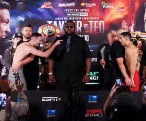 Josh Taylor vs Teofimo Lopez weigh-in results running order and ringwalk times fight time espn sky sports how to watch boxrec oddschecker predictions schedule results reports