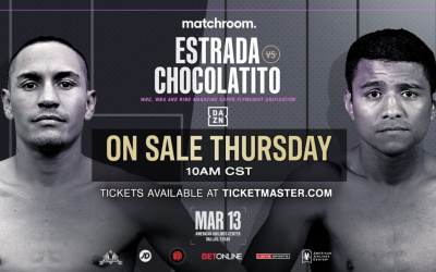 Juan Francisco Estrada vs Roman ‘Chocolatito’ Gonzalez tickets now on sale venue location cost price where to buy number box office American Airlines Center in Dallas Texas march 13 how to get