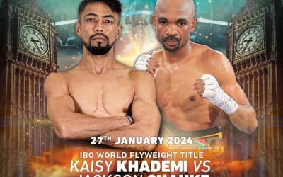 Kaisy Khademi defeated by Jackson Chauke in world title fight at the York Hall ibo boxrec flyweight title watch full fight highlights next youtube ko points ud afghan first uk scores results reports