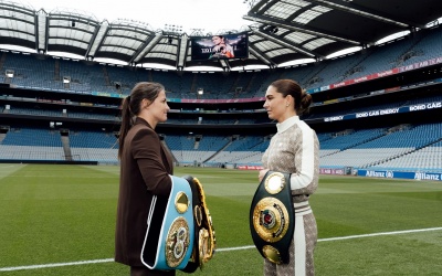 Katie Taylor "blown away" by Croke Park selling out in under an hour Eddie Hearn promoter wiki barry dad father This will be the greatest event in sporting history in Ireland"