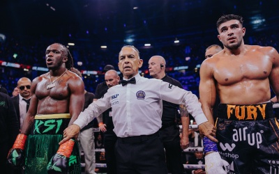 Tommy Fury wins against KSI but loses credibility in the process result watch full fight highlightd jake paul youtuber boxing misfits scorecards ricky reeves tyson john father logan crossover misfits