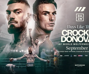 Lewis Crocker and Paddy Donovan star in first ever all-Irish world title fight rematch 2 II disqualified what happened arena noise loud hitting punching after the bell matchroom ibf