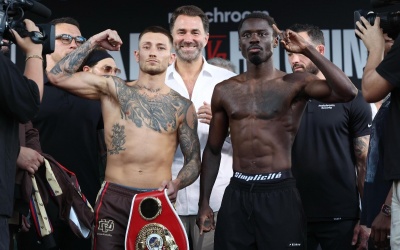 Liam Paro vs Richardson Hitchins weigh-in results fight schedule and ringwalks times dazn how to watch when is the headline main event on eddie hearn results predictions