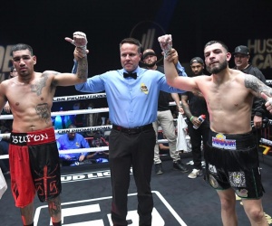 Louie Lopez and Salvador Briceño battle to a draw in New Blood rematch main event both boxers agree to run it back watch full fight highlights Eros Correa vs Robin Ellis boxrec