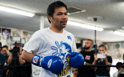 Hall of Famer Manny Pacquiao vs Mario Barrios media workout quotes International Boxing 