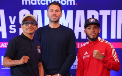 eddie hearn Mauricio Lara vows to take his frustrations out on Jose Sanmartin and promises he won't make it past six rounds boxrec dazn matchroom boxing leigh wood wba fight world title josh warrington