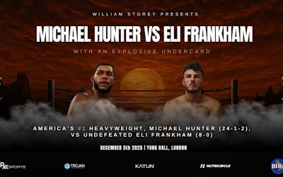 Michael Hunter vs Eli Frankham heavyweight headliner announced Michael Hunter heads to the UK to face unbeaten British heavyweight matin bakole highlights full fight youtube watch tickets rich energy