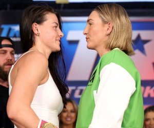 Former friends Sandy Ryan and Mikaela Mayer clash at press conference boxrec wiki fight time espn how to watch betting odds oddschecker bets predictions who wins fight preview
