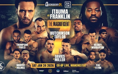 Moses Itauma vs Jermain Franklin announced for Frank Warren's 45th boxing anniversary boxrec how to watch dazn oddschecker betting odds ko knockout results
