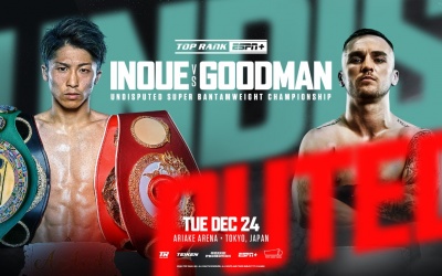 Christmas Eve Carnage: Naoya Inoue to defend undisputed super-bantamweight belts against Sam Goodman December 24 at Tokyo’s Ariake Arena LIVE on ESPN+ boxrec predictions fight preview oddschecker betting odds bets