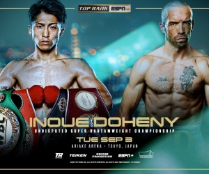 P4P king Naoya Inoue to defend undisputed super-bantamweight crown to TJ Doheny on September 3 boxrec fight time date tv channel how to watch live on espn