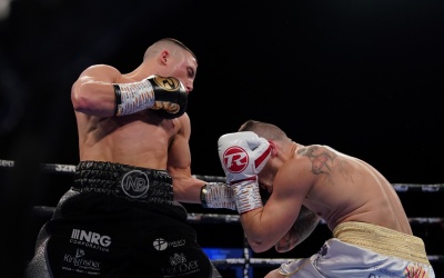  boxrec wiki facebook twitter instagram everton red triangle frank warren bt sport Featherweight wrecking machine Nick Ball destroys Polish title contender in 56 seconds
