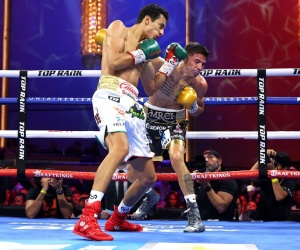The Divine One: WBO World featherweight champion Rafael Espinoza stops Sergio Chirino boxrec watch full fight highlights results reports champions