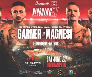 Ryan Garner lands Interim world title shot at Southampton FC Michael Magnesi at St Mary’s boxrec predictions frank warren june tickets on sale who wins dazn how to watch