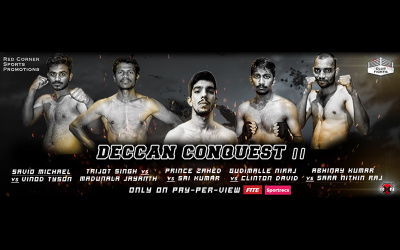 Savio Michael vs Vanteddu Vinod Deccan Conquest II boxrec wiki Trijot Singh Vs Madunala Jayanth Niraj Kumar Vs Clinton David Sai Kumar Vs Mohd Zahed Sara Nithin Raj Vs Abhinay Kumar promoter Kailashnath Yadav india