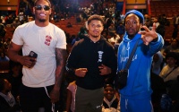 Shakur Stevenson Jared Anderson and Keyshawn Davis visit Newark's Central High School 