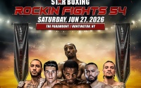 Wendy "The Haitian Fire" Toussaint pushed to the limit by Aaron Coley in Rockin' Fights 54 main event boxrec star boixing joe deguardia watch full highlights full results