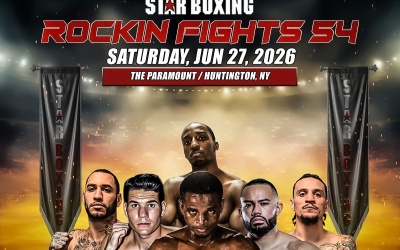Wendy "The Haitian Fire" Toussaint pushed to the limit by Aaron Coley in Rockin' Fights 54 main event boxrec star boixing joe deguardia watch full highlights full results