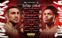 Two world title fights added to Teofimo Lopez vs Shakur Stevenson undercard running order announced Carlos Adames Austin ‘Ammo’ Williams Bruce ‘Shu Shu’ Carrington Carlos Castro Keyshawn Davis winner Jamaine Ortiz