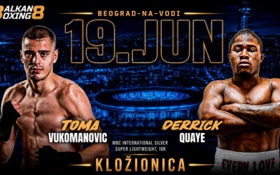 Tomislav Vukomanovic risks his WBC International Silver super-lightweight title against Derrick Quaye boxrec fight how to watch