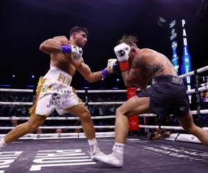 Tommy Fury survives knockdown to decision Jake Paul in Diriyah rematch watch next fight date time bt sport youtube points compubox punches landed father dad john fury boxrec wbc title top 40