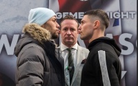 Troy Williamson and Josh Kelly argue at the press conference ahead of their British title showdown boxrec kalle sauerland adam booth boxer trainer sunderland super-welterweight division list ranking