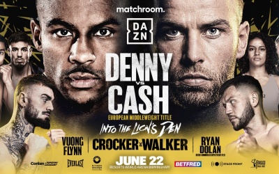 Tyler Denny vs Felix Cash European middleweight title fight announced boxrec dazn predictions oddschecker mateo signani ebu champion adam booth new trainer
