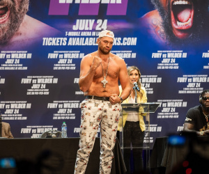WBC Heavyweight Champion Fury & Former Heavyweight Champion Wilder Battle in Highly Anticipated Third Matchup Saturday, July 24 Live on Pay-Per-View from T-Mobile Arena in Las Vegas press conference face off silence