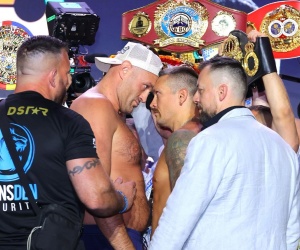 Undisputed Tyson Fury vs Oleksandr Usyk weights running order and ringwalk times what time start how to watch espn america uk bst gmt first fight main event when tv channel live stream links free