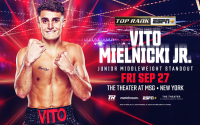 Vito White Magic Mielnicki Jr. returns against Daniel Buciuc on Sandy Ryan-Mikaela Mayer card New Jersey prospect fight oddschecker predictions tv channel how to watch espn top rank wiki boxrec