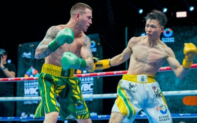 Riyadh Season WBC Grand Prix super-lightweight results round of 32 first Hassan Hamdan watch full fight highlights Jose Luis Sauceda boxrec youtube next dates