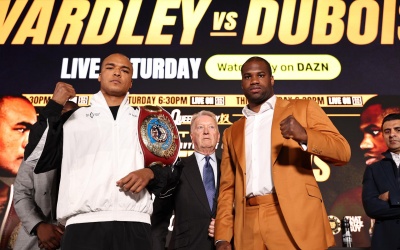 Fabio Wardley and Daniel Dubois get into a heated row over 'binman' comments press conference quotes
