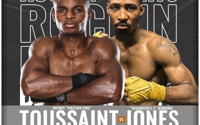 Wendy Haitian Fire Toussaint faces Jermone Quadruple J Jones Jr. for the WBA Continental USA super welterweight title rockin fights boxrec fight time date tickets how to watch tv channel oddschecker